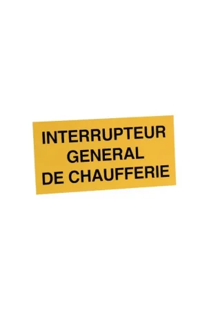 Solde Étiquette rigide interrupteur général de chaufferie- DIFF - 907050