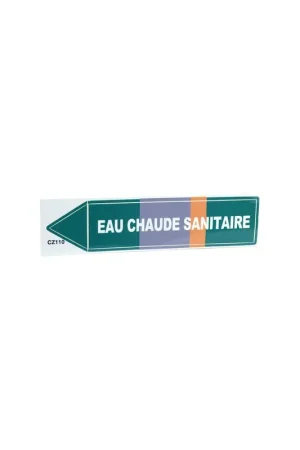Étiquette souple adhésive eau chaude sanitaire- DIFF - 907071 - (X10) Promotion