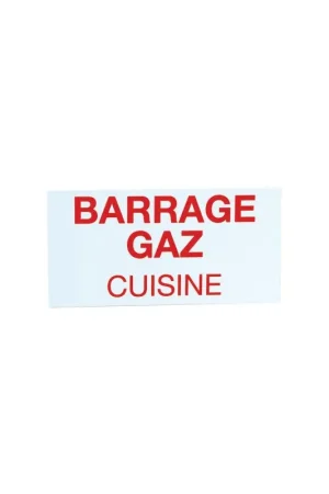 Étiquette rigide barrage gaz cuisine- DIFF - 907148 Dernière Chance
