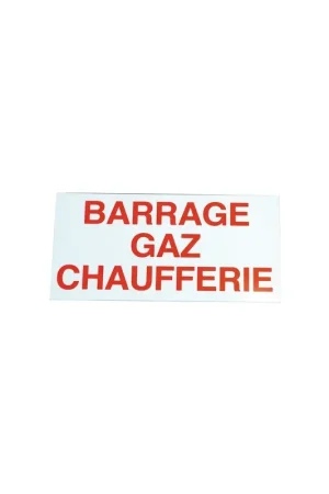 Marque Étiquette rigide barrage gaz chaufferie- DIFF - 907149