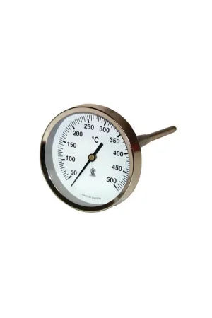 Thermomètre rond de fumée Ø 80mm, capillaire 200mm, 0/500°C- DIFF - 902240 Jusqu'à Épuisement Des Stocks