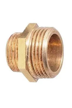 Réduction Mamelon plomberie réduit laiton brut mâle / mâle 1/2" - 1" Réf : 03147