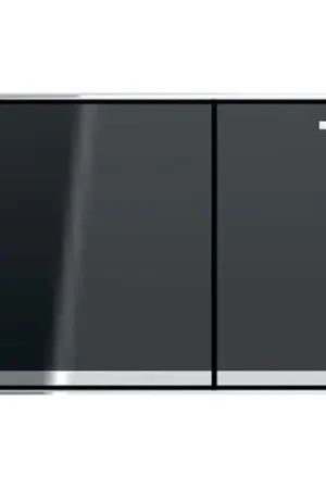 Expédition Rapide Plaque WC Omega60 Touches gris velouté Bandes réfléchissantes, Cadre chromé brillant