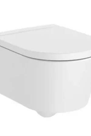 WC suspendu Inspira Round Blanc Mat 37x48x40 cm, avec abattant frein de chute Livraison Express