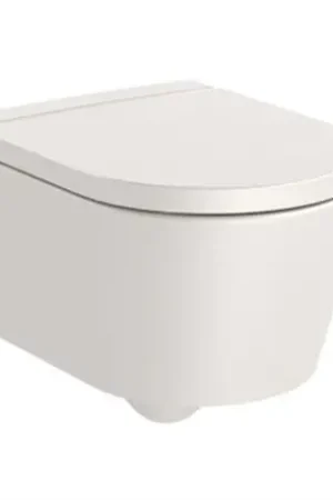 WC suspendu Inspira Round Beige 37x48x40 cm, avec abattant frein de chute Prix Promo