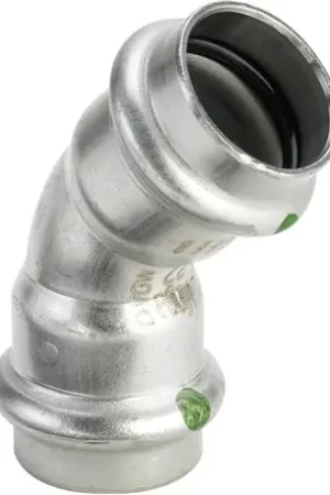 Achat Immédiat Lot de 10 Coudes plomberie 45 femelle-femelle Sanpress Inox avec SC-Contur Ø22 - Réf : 435790