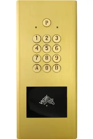 Clavier codé HEACTROR 150051 avec lecteur Vigik mains libres et gestion en temps réel finition or Dernier Modèle
