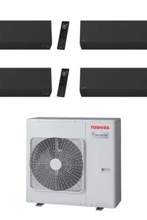 Vente Flash Climatiseur quadri split Shorai Edge RAS-5M34G3AVG-E, Tailles 13 + 10 + 10 + 7 Noir