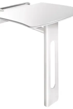 Acheter En Ligne Siège de douche rabattable amovible 511930W Blanc mat modèle large avec pied de renfort
