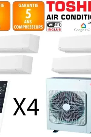 Vente Flash Toshiba Quadri-split Shorai RAS-5M34G3AVG-E + 2 X RAS-B07P2KVSG-E + 2 X RAS-B10P2KVSG-E