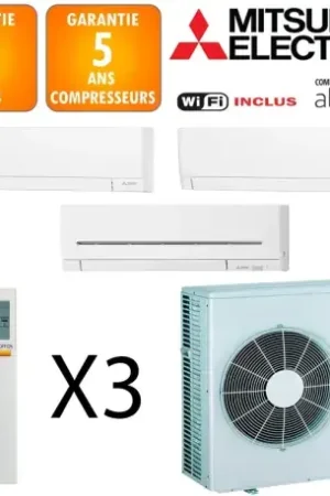 Achat Immédiat Mitsubishi Tri-split MXZ-6F122VF + MSZ-AY25VGK + MSZ-AY42VGK + MSZ-AP60VGK
