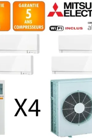 Acheter Direct Mitsubishi Quadri-split MXZ-6F120VF + MSZ-EF18VGKW + MSZ-EF22VGKW + 2 X MSZ-EF50VGKW