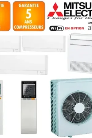 Acheter Direct Mitsubishi Quadri-split MXZ-6F120VF + 2 X MSZ-AY15VGK + MSZ-AY42VGK + MFZ-KT50VG