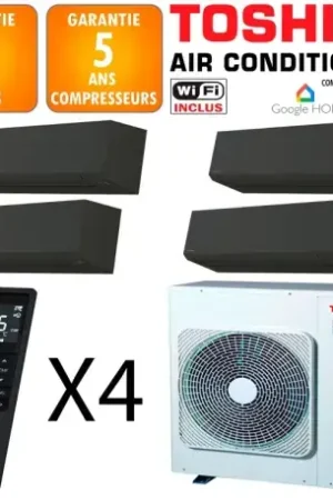 Vente Flash Toshiba Quadri-split Shorai RAS-5M34G3AVG-E + 3 X RAS-B07P2KVSGB-E + RAS-B16P2KVSGB-E