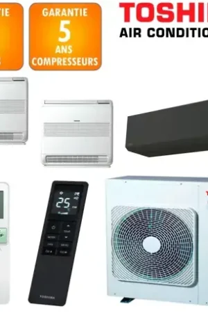Vente Flash Toshiba Tri-split Shorai RAS-5M34G3AVG-E + RAS-B13P2KVSGB-E + 2 X RAS-B13J2FVG-E