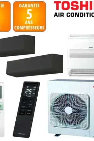 Vente Flash Toshiba Tri-split Shorai RAS-4M27G3AVG-E + RAS-B07P2KVSGB-E + RAS-B13J2FVG-E + RAS-B13P2KVSGB-E