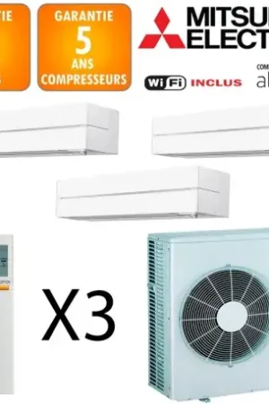 Vente Flash Mitsubishi Tri-split MXZ-5F102VF + 2 X MSZ-LN25VGW + MSZ-LN50VGW