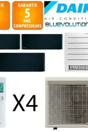 Achat Immédiat Daikin Quadri-split Stylish 5MXM90A + 2 X CTXA15CB + FTXA25CB + FVXM25B