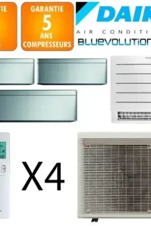 Achat Immédiat Daikin Quadri-split Stylish 5MXM90A + 2 X CTXA15BS + FTXA20BS + FVXM35B