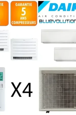 Achat Immédiat Daikin Quadri-split Stylish 4MXM68A + 2 X CTXA15CW + CVXM20A + FVXM35B