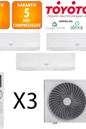 Offre Exclusive Toyotomi Tri-split MULR32-24INV-3 + 3 X ERAI 9 Blanc