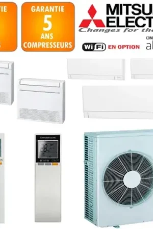 Acheter Direct Mitsubishi Quintuple-split MXZ-6F120VF + 2 X MSZ-AY15VGK + MFZ-KT25VG + MSZ-AY25VGK + MFZ-KT35VG