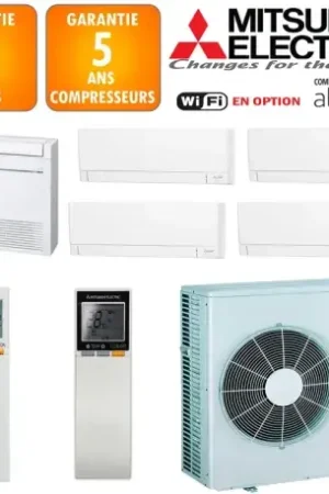 Vente Flash Mitsubishi Quintuple-split MXZ-6F120VF + MSZ-AY15VGK + 3 X MSZ-AY20VGK + MFZ-KT35VG