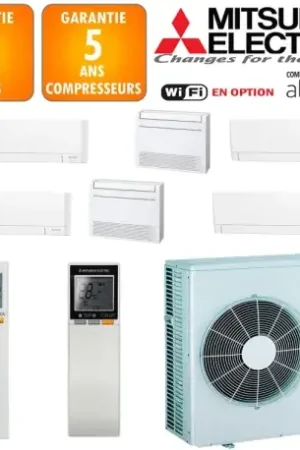 Achat Immédiat Mitsubishi Sextuple-split MXZ-6F120VF + 4 X MSZ-AY15VGK + MFZ-KT25VG + MFZ-KT50VG