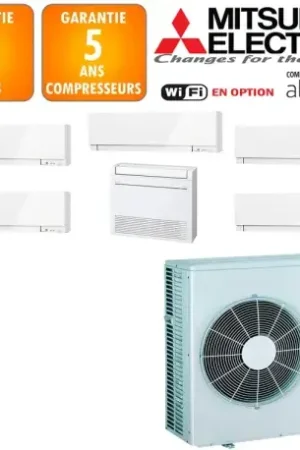 Achat Immédiat Mitsubishi Sextuple-split MXZ-6F120VF + 5 X MSZ-EF18VGKW + MFZ-KT50VG