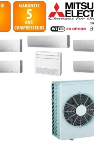 Vente Flash Mitsubishi Sextuple-split MXZ-6F120VF + 4 X MSZ-EF18VGKS + MFZ-KT35VG + MSZ-EF42VGKS