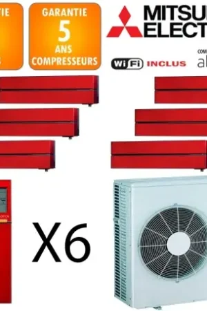 Achat Immédiat Mitsubishi Sextuple-split MXZ-6F120VF + 4 X MSZ-LN18VGR + MSZ-LN25VGR + MSZ-LN50VGR