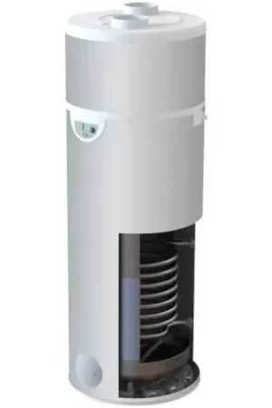 Usine Directe Chauffe-eau thermo.EDEL 270L air, avec échangeur, au sol, monobloc, inox, R290