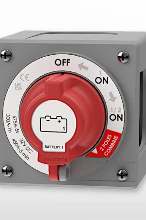 Coupe 2 batteries bipolaire cadenassable UNIBATSWITCH 300A (12 / 24V) Satisfait Ou Remboursé