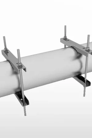 Usine Directe 2 Brides inox M10 poteau Ø 130-190mm (UNIFIX S/SF et UNIBOX)