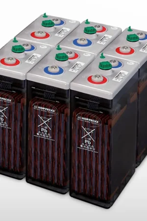 Expédition Rapide Parc de 6 batteries HOPPECKE OPzS Sun Power V L 2-730 (12V / 730Ah (8,7kWh))